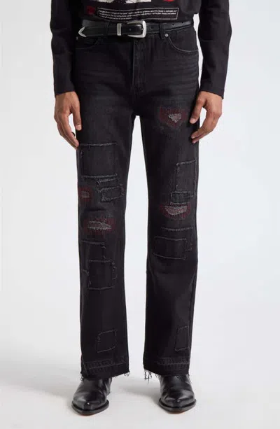 Midnight Rodeo Texoma Patchwork Jeans In Black