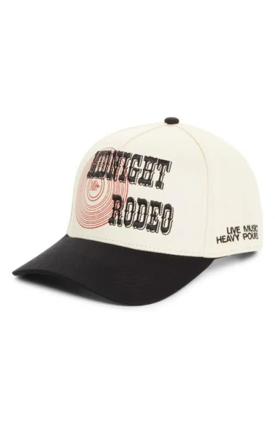 Midnight Rodeo Whiskey Snapback Baseball Cap In White