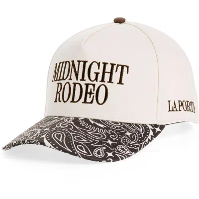 Midnight Rodeo X La Porte Paisley Cotton Twill Baseball Cap In White