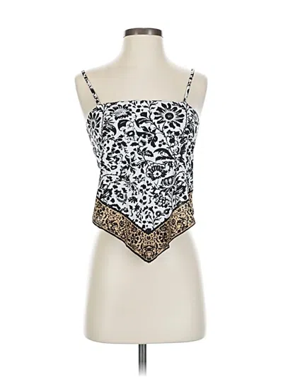 Pre-owned Midnight Sky Sleeveless Blouse In White