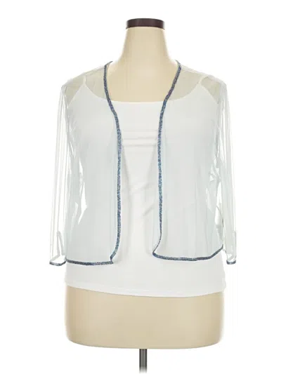 Pre-owned Midnight Velvet 3/4 Sleeve Blouse In Blue