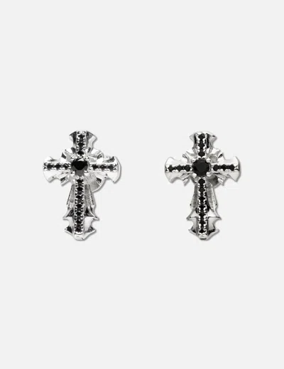 Midnightfactory Crucis Earrings In Black