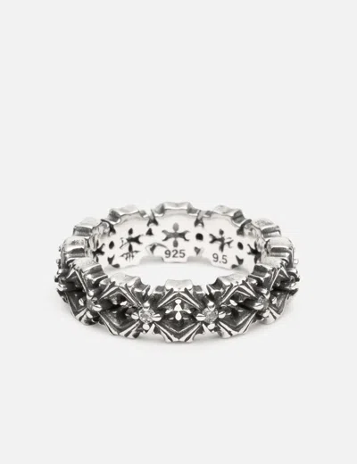 Midnightfactory Crucis Quadruplets Classic Oxidised Ring In Metallic