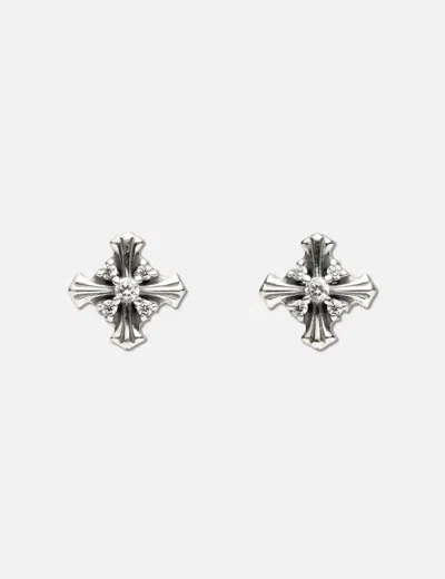 Midnightfactory Crucis Quadruplets Earrings In Silver