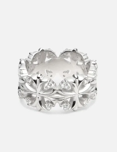 Midnightfactory Maltese Cross Quadruplets Ring In Silver