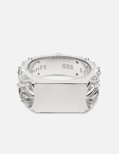 Midnightfactory Maltese Cross Quadruplets Signet Ring In Metallic