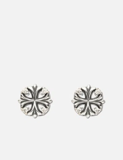 Midnightfactory Maltese-cross Quadruplets Earrings In Metallic