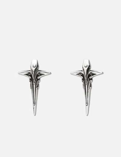 Midnightfactory Mechanic Cross Earrings In Metallic