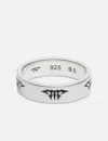 Midnightfactory Monogram Band Ring In Metallic