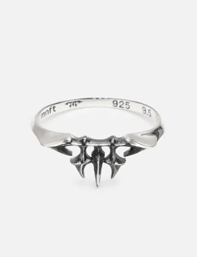 Midnightfactory Monogram Oxidised Ring In Metallic