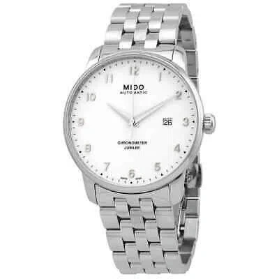 Pre-owned Mido Baroncelli Automatic Chronometer White Dial Men's Watch M0376081101200