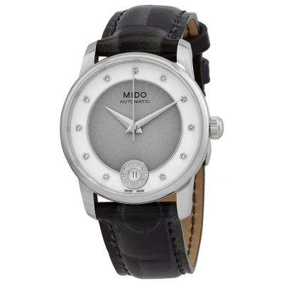 Mido Baroncelli Automatic Diamond Silver Dial Ladies Watch M0072071603601 In Black / Silver