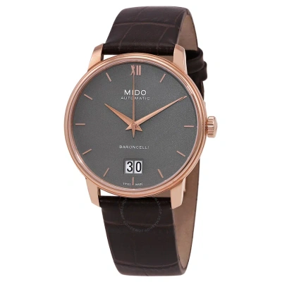 Mido Baroncelli Automatic Grey Dial Watch M0274263608800 In Black