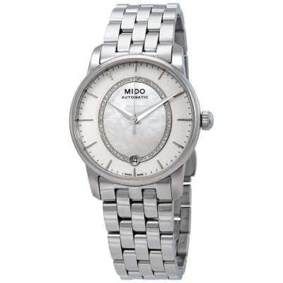 Mido Baroncelli Automatic Mother Of Pearl Dial Ladies Watch M0072071111600 In Metallic