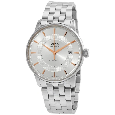 Mido Baroncelli Automatic Silver Dial Men's Watch M0374071103101 In Gray