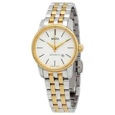 Pre-owned Mido Baroncelli Automatic Silver Dial Two-tone Ladies Watch M76009761