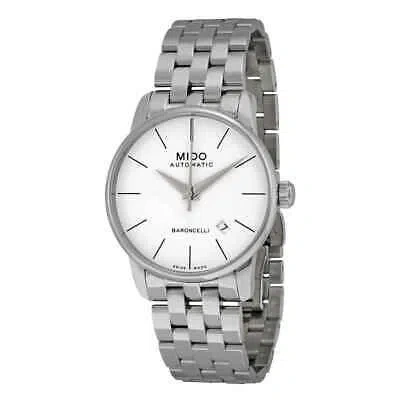 Pre-owned Mido Baroncelli Automatic White Dial Stainless Steel Men's Watch M86004761