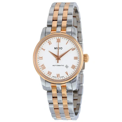 Mido Baroncelli Automatic White Dial Two-tone Ladies Watch M76009n61 In Metallic