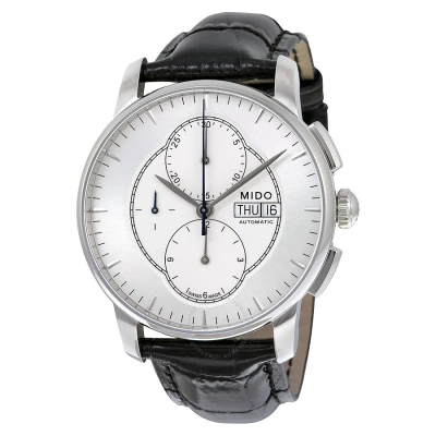 Mido Baroncelli Chronograph Automatic Silver Dial Men's Watch M86074174 In Black / Silver