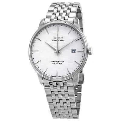 Pre-owned Mido Baroncelli Chronometer Silicon Automatic Silver Dial Men's Watch