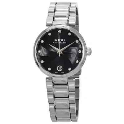 Mido Baroncelli Donna Automatic Diamond Black Dial Ladies Watch M022.207.11.056.10 In Metallic