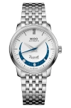 Mido Baroncelli Smiling Moon Watch, 39mm In Silver/white