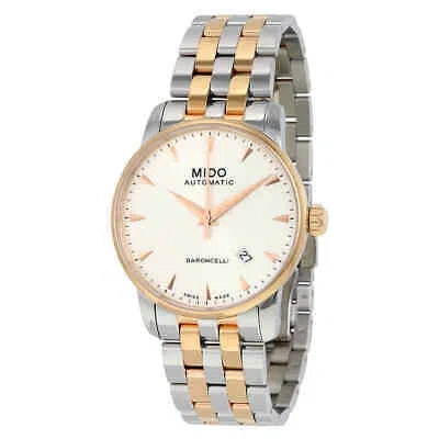 Pre-owned Mido Baroncelli Ii Automatic Silver Dial Two-tone Men's Watch M86009111