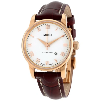 Mido Baroncelli Ii Automatic White Dial Ladies Watch M7600.3.26.8 In Brown