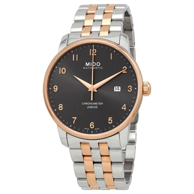Mido Baroncelli Jubilee Automatic Chronometer Anthracite Dial Men's Watch M0376082206200 In Gold