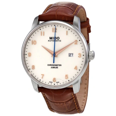 Mido Baroncelli Jubilee Automatic Chronometer Ivory Dial Men's Watch M0376081626200 In Brown / Gold Tone / Ivory / Rose / Rose Gold Tone