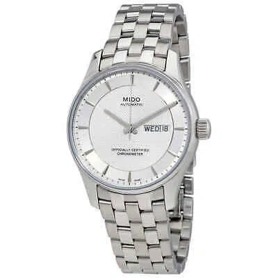 Pre-owned Mido Belluna Automatic Silver Dail Men's Watch M0014311103192