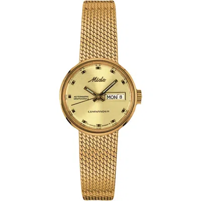 Mido Commander 1959 Automatic Mesh Strap Watch, 23.5mm In Yellow