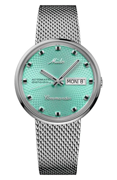 Mido Commander 1959 Automatic Mesh Strap Watch, 37mm In Metallic
