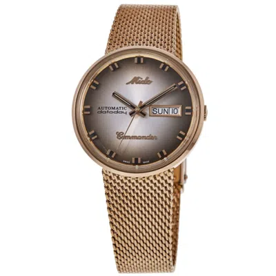 Mido Commander 1959 Special Edition Silver Dial Rose Gold Steel Men's Watch M8429.3.23.11 In Burgundy