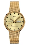 Mido Commander Watch, 37mm In Gold/yellow/gold