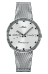 Mido Commander Automatic Mesh Strap Watch, 37mm In Silver