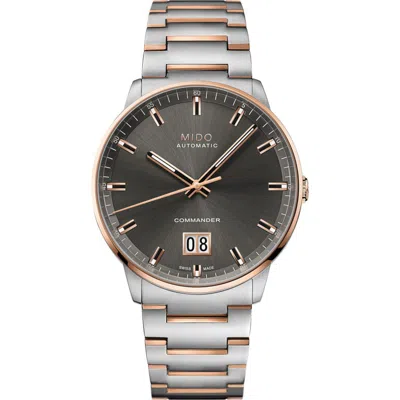 Mido Commander Big Date Automatic Bracelet Watch, 42mm In Metallic