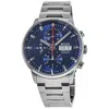 Mido Commander Chronograph Blue Dial Steel Men's Watch M016.414.11.041.00 In Metallic