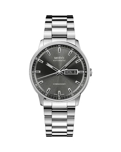 Mido Commander Datoday Watch, 40mm In Silver
