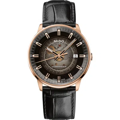 MIDO MIDO COMMANDER GRADIENT SKELETAL AUTOMATIC CANVAS STRAP WATCH, 40MM