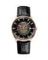 Mido Men's Swiss Automatic Commander Gradient Black Leather Strap Watch 40mm In Black