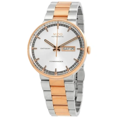 Mido Commander Ii Automatic Silver Dial Men's Watch M0144302203180 In Two Tone  / Gold Tone / Rose / Rose Gold Tone / Silver