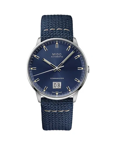 Mido Commander Ii Big Date Watch, 42mm In Blue