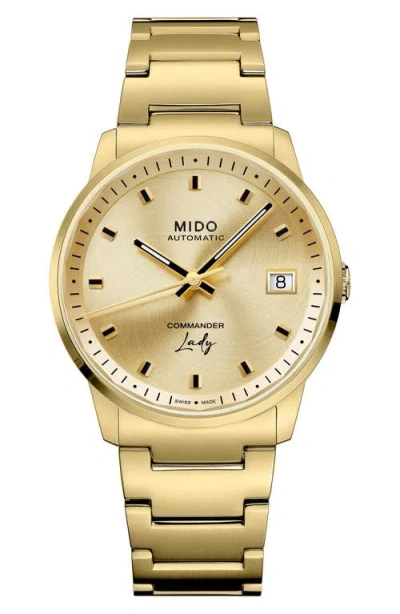 Mido Commander Lady Automatic Bracelet Watch, 35mm In Gold