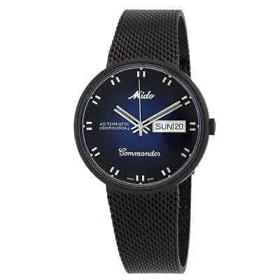Pre-owned Mido Commander Shade Automatic Blue Dial Men's Watch M842932511