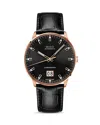 Mido Commander Ii Skeleton Leather Strap Watch In Black