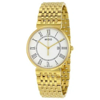 Pre-owned Mido Dorada White Dial Gold-tone Stainless Men's Watch M009.610.33.013.00