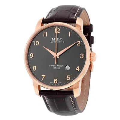 Pre-owned Mido Jubilee Automatic Black Dial Brown Leather Men's Watch M86903138