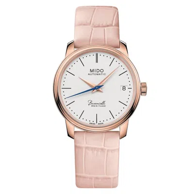 Mido Leather Dress Women's Watch In Pink