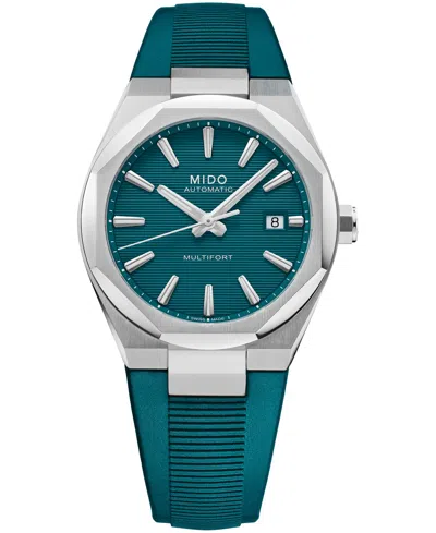 Mido Men's Automatic Multifort One Crown Rubber Strap, 40mm In Green